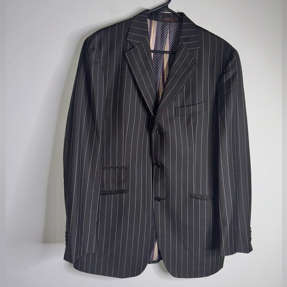 ETRO Milano Men’s Blazer Striped Wool 3 Button Jacket - Picture 1 of 12